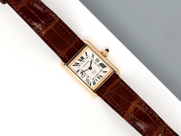 Cartier - Tank Louis Cartier Watch - Watch Pink Gold/Leather