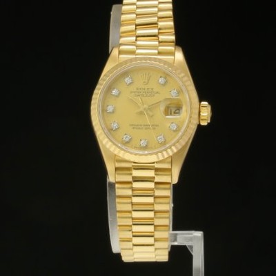 Rolex Oyster Perpetual Datejust Diamonds Automatic 18K Gold for $8,640  for sale from a Trusted Seller on Chrono24